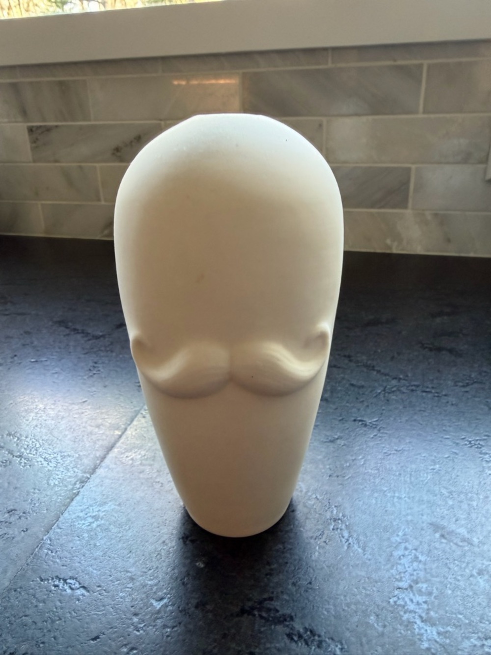 Jonathan Adler Cream Ceramic Mustache Vase